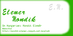 elemer mondik business card