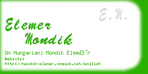 elemer mondik business card